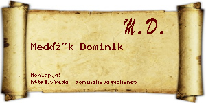 Medák Dominik névjegykártya