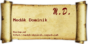Medák Dominik névjegykártya